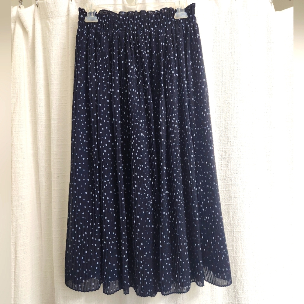 Navy Polka Dot Skirt